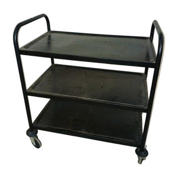 Metalen serveertrolley 3 niveaus verrijdbaar zwart, Ophalen of Verzenden