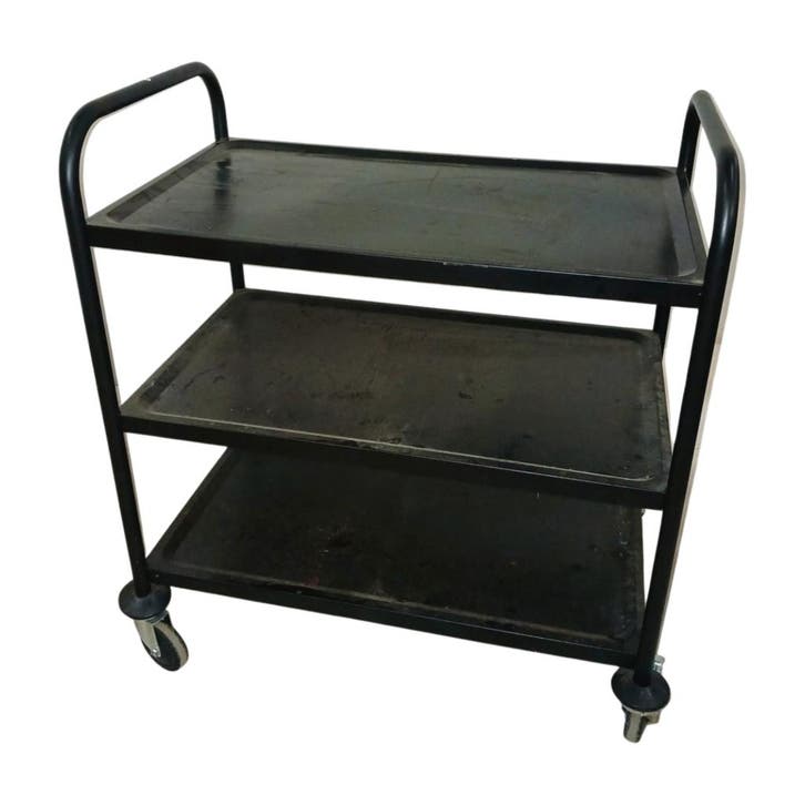 Metalen serveertrolley 3 niveaus verrijdbaar zwart, Articles professionnels, Machines & Construction | Chariots élévateurs & Transport interne