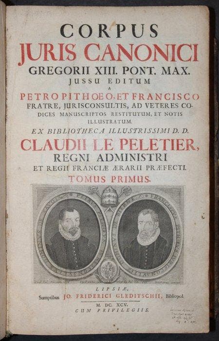 . - Corpus Juris Canonici Georgii XIII Pont. Max. Jussu, Antiek en Kunst, Antiek | Boeken en Manuscripten