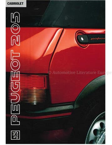 1991 PEUGEOT 205 CABRIOLET BROCHURE NEDERLANDS