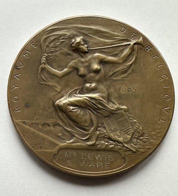Belgique. Penning Wereldtentoonstelling Luik 1905 (Sans