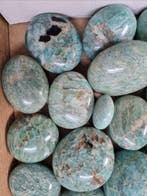 Big Lot HQ palm stones, Amazonite with smokey quartz 6,5 -