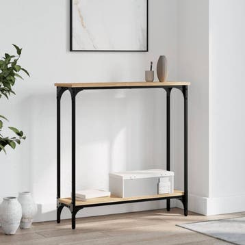 vidaXL Consoletafel Sonoma Eiken 75x22,5x75 cm Bewerkt Hout, Huis en Inrichting, Verzenden, Nieuw