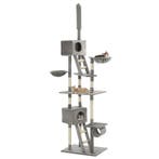 vidaXL Kattenkrabpaal met sisal krabpalen 230-260 cm grijs, Dieren en Toebehoren, Verzenden, Nieuw