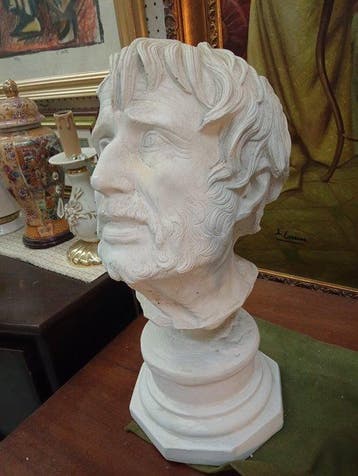 Statue, Busto di Seneca - 44 cm - Plâtre, Antiquités & Art
