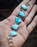 Prachtige Larimar handgemaakte 925 zilveren armband – Gratis, Verzamelen