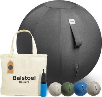 2dekans | Backerz Zitbal 55 CM - Zitballen met Hoes Linnen -, Sport en Fitness, Yoga en Pilates, Ophalen of Verzenden, Nieuw
