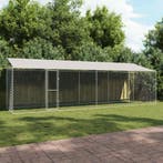 vidaXL Hondenkooi met dak Zilver 800 x 200 x 256 cm Staal en, Dieren en Toebehoren, Verzenden, Nieuw