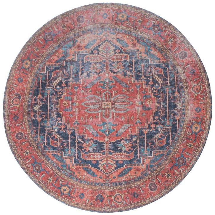Vloerkleed Heris Red 01 Rond, Maison & Meubles, Ameublement | Tapis & Moquettes