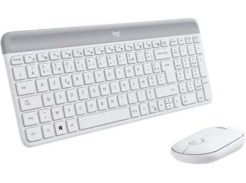 Logitech - Draadloos toetsenbord + muis - Azerty - Wit, Verzenden