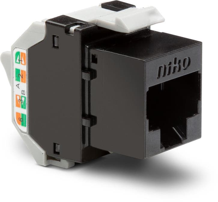 Niko Onbeschermde RJ45 UTP Cat 6 PoE++ Connector - 650-45062, Bricolage & Construction, Électricité & Câbles, Envoi