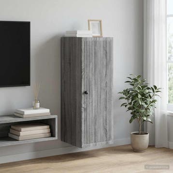 vidaXL Wandkast Grijs Sonoma 33 x 34,5 x 90 cm Bewerkt hout, Verzenden