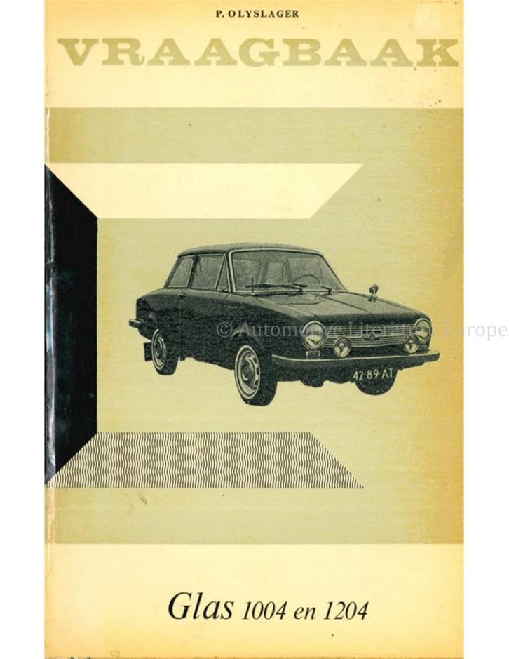 1962 - 1965 GLAS 1004 | 1204 VRAAGBAAK NEDERLANDS, Auto diversen, Handleidingen en Instructieboekjes