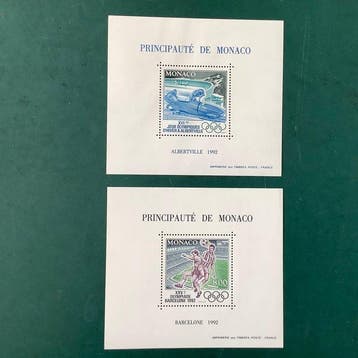 Monaco 1992 - Speciale blok: Olympische Spelen Albertville, Postzegels en Munten, Gestempeld