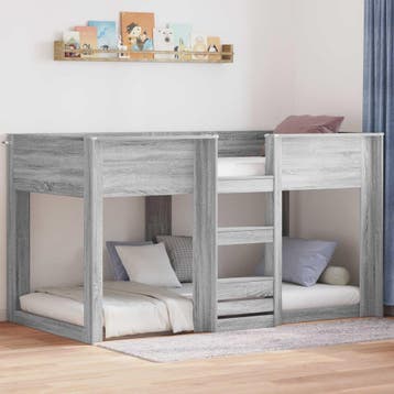 vidaXL Stapeld bed voor kids Grijs Sonoma 80 x 200 cm, Verzenden, Nieuw