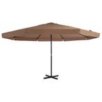 vidaXL Parasol met aluminium paal 500 cm taupe, Tuin en Terras, Parasols, Verzenden, Nieuw
