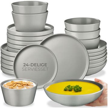 Serviesset Una, van aardewerk, voor 6 personen, Maison & Meubles, Cuisine | Vaisselle, Verzenden