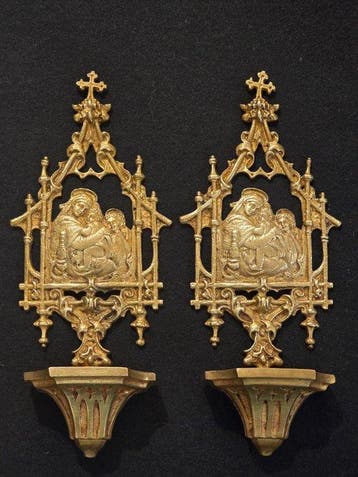 Antique Bénitier (2) - 1850-1900 - Paire dacquasantieres -