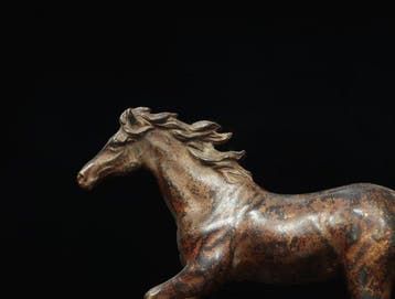 Beeld, Lopend paard 22 cm - 13 cm - Brons