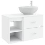 vidaXL Badkamermeubel Set 2 pcs Wit Bewerkt hout, Verzenden