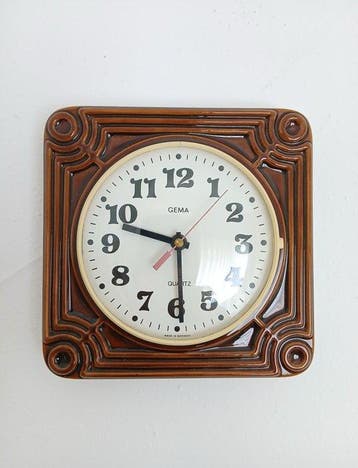 horloge murale - Gema - Vintage Céramique, Verre - 1970-1980