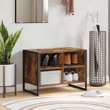 vidaXL Schoenenkast 60 x 35 x 44 cm Bewerkt hout Rook Eik, Verzenden
