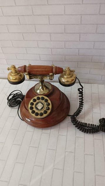 Analoge telefoon - Hout - Vintage houten telefoon, Antiek en Kunst
