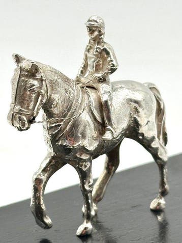 No reserve-Grote en zware handgemaakte zilveren miniatuur