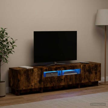 vidaXL 5-delige LED TV-kast Gerookt eiken Bewerkt hout, Huis en Inrichting, Kasten |Televisiemeubels, Verzenden, Nieuw