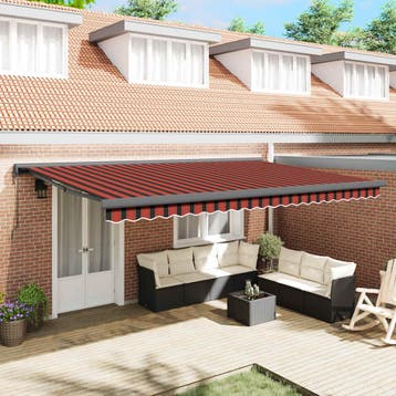 vidaXL Elektrische Zonneluifel 100% Polyester, Tuin en Terras, Verzenden, Nieuw