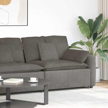 vidaXL Modulaire bank Armleuning eindmodule met kussens 100, Verzenden