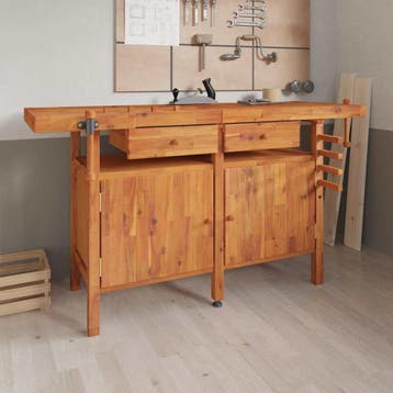 vidaXL Werkbank met lades en bankschroeven 162x62x83 cm, Bricolage & Construction, Verzenden