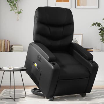 vidaXL Sta-op-massagestoel elektrisch kunstleer zwart, Huis en Inrichting, Verzenden, Nieuw
