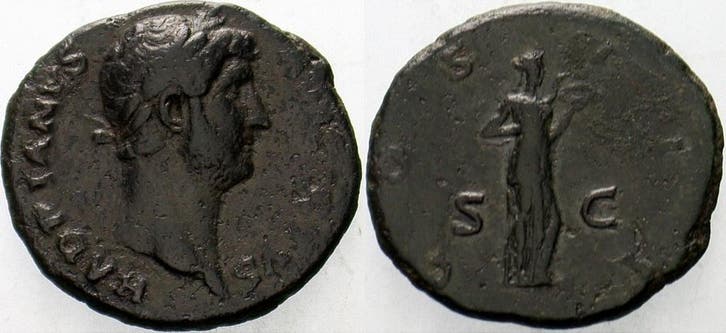As 117-138 Rom Kaiserzeit Hadrianus 117-138, Postzegels en Munten, Munten en Bankbiljetten | Verzamelingen, Verzenden