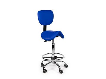 Zadelkruk Rugleuning Blauw - Standaard + Voetsteun