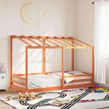 vidaXL Kinderbed met bedhuis 90x200 cm massief grenenhout, Verzenden