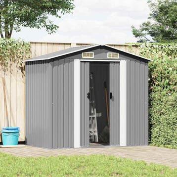 vidaXL Tuinberging 204x132x186 cm metaal grijs, Tuin en Terras, Verzenden, Nieuw