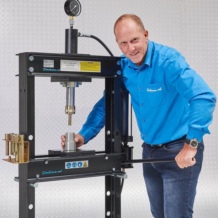 Datona Werkplaatspers 20 ton + Perspennen - Datona - Zwart, Bricolage & Construction, Outillage | Autres Machines, Enlèvement ou Envoi
