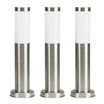 Tuinverlichting Modern Lech 3 (set van 3 stuks) RVS Tuinlamp, Overige materialen, Verzenden, Minder dan 50 watt, Staande lamp