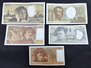 Frankrijk. - 5 Banknotes - Various Dates (Zonder