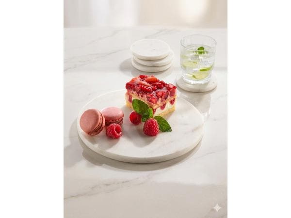 Veiling - Elegante handgemaakte Marmeren Serveerset, Huis en Inrichting, Keuken | Keukenbenodigdheden, Nieuw