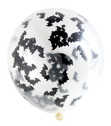 Halloween Ballonnen Vleermuis Confetti 30cm 4st, Verzenden