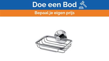 Bieden: Justime chrome shower soap basket set -, Ophalen of Verzenden