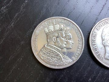 Duitsland, Pruisen 1 Thaler (taler) 2x 1861/1871 -, Postzegels en Munten, Munten | Europa | Niet-Euromunten