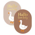 30x Sticker Hallo Lieve Baby - Bruin/Beige - Sluitsticker -, Verzenden