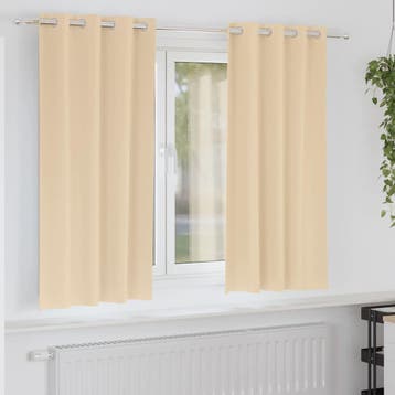 vidaXL Blackout Gordijnen met Ringen 2 st Crèmekleurig 175 x, Verzenden, Nieuw