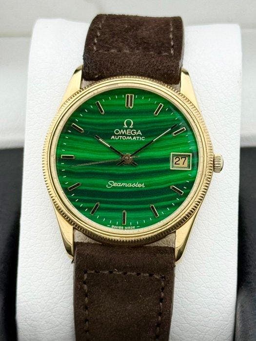 Omega - Seamaster Automatic Malachite Dial Fluted Bezel 1110, Handtassen en Accessoires, Horloges | Heren