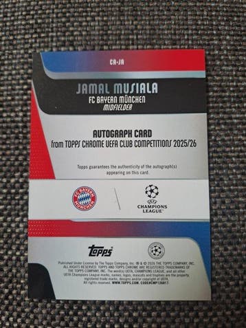 2025/26 - TOPPS Chrome - #CA-JM Jamal Musiala (19/25) Orange, Nieuw