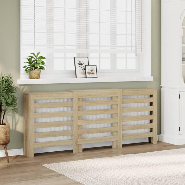 vidaXL Radiatorombouw 205x21,5x83,5 cm bewerkt hout sonoma, Doe-het-zelf en Bouw, Verwarming en Radiatoren, Nieuw, Verzenden