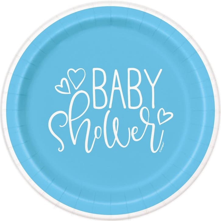 Baby Shower Borden Blauw 23cm 8st, Hobby & Loisirs créatifs, Articles de fête, Envoi